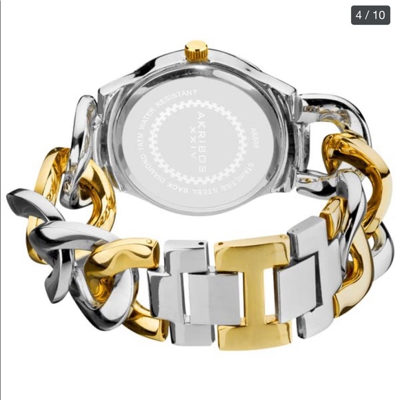 Akribos XXIV Swiss Quartz Diamond Chain Watch